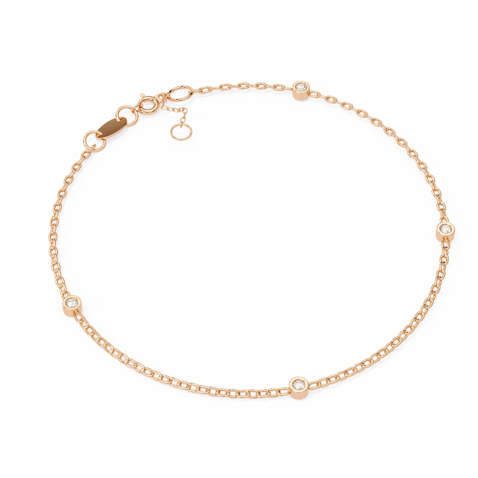 Solitairekart 0.06ct Round Cut Natural Diamond Bracelet-HI Color. VS-SI Clarity